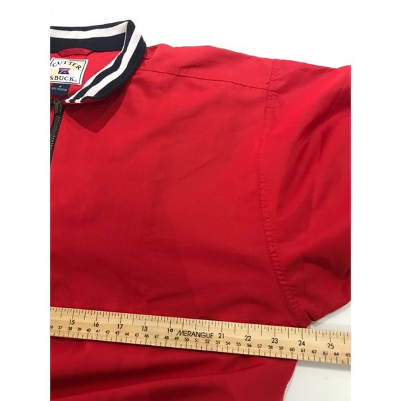 Vintage Cutter & Buck Men's Red Sz S 1/4 Zip Windbreaker White Anchor Logo - Picture 6 of 12